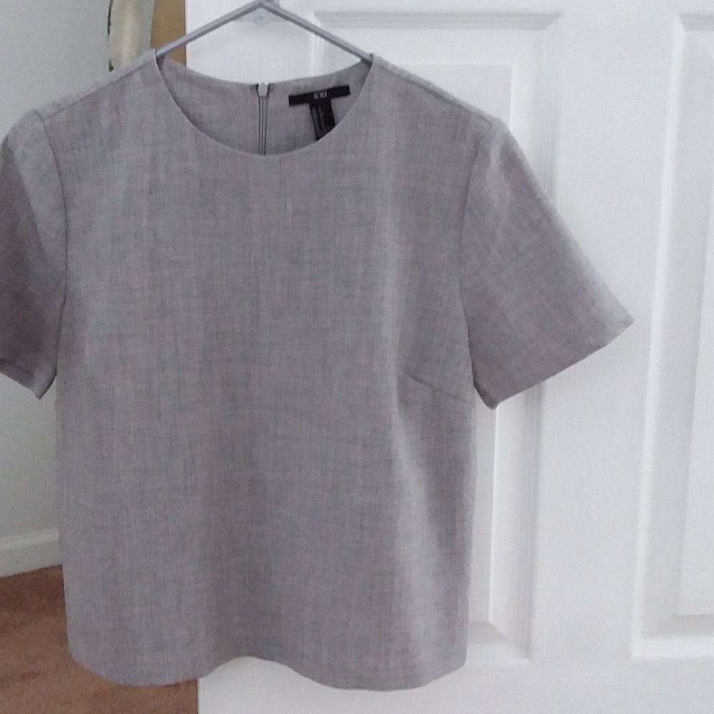 Gray tailored crop top